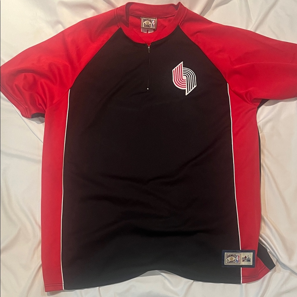 Majestic Red and Black Men's Blazer Warmup Jersey